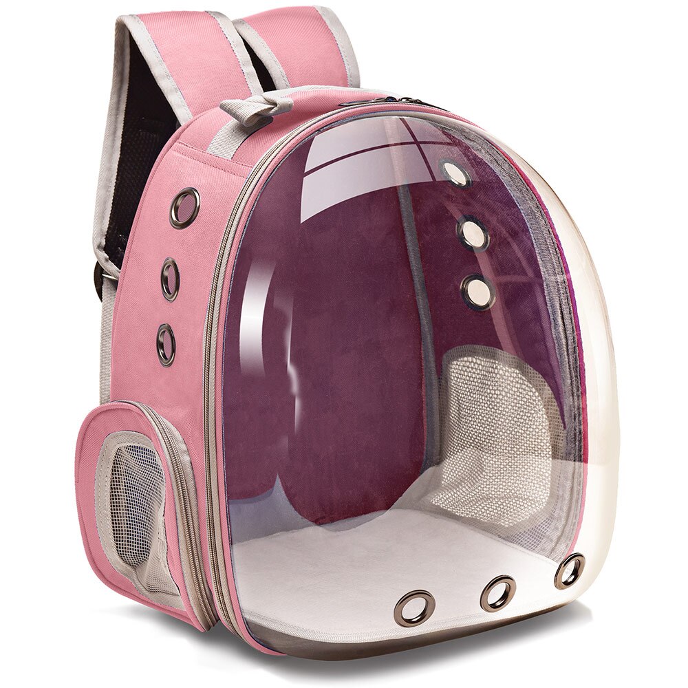 NEWCat Carrier Bags Breathable Pet Carriers Small Dog Cat Backpack Travel Space Capsule Cage Pet Transport Bag Carrying For Cats: pink