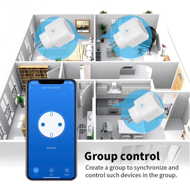 Aubess tuya zigbee smart plug 16a 20a eu ajastin pistorasia virtamonitori älykäs elämä sovelluksen ohjaus toimii alexan ja google home