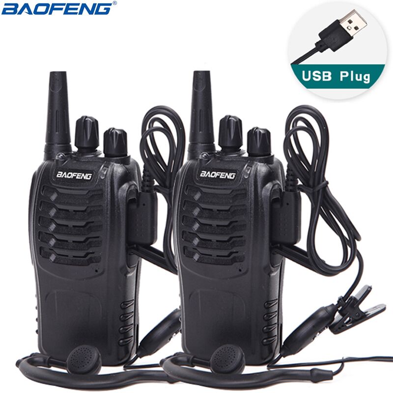 1 Of 2 Stuks Baofeng BF-888S Walkie Talkie 5W Two-Way Radio Draagbare Cb Radio Uhf 400-470Mhz 16CH Comunicador Zender Transceiv: 2pcs USB Charger
