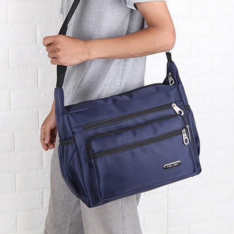 Oxford Male Messenger Bag Business Briefcase Casual Business Waterproof Shoulder Bag Big Capacity Crossbody Bags: Blue