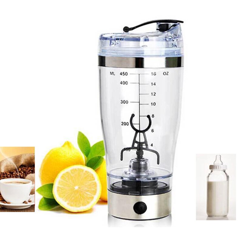 600MLPortable Movement Mixing Water Bottle Vortex Tornado PP Free Kitchen Accessories Electric Automatic Protein Shaker 450ML