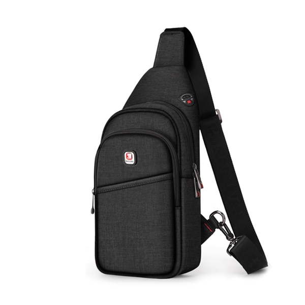 BALANG Crossbody Tassen voor Mannen Messenger Bag Borst Pak Toevallige Zak Waterdichte Nylon Schouderriem Pack: C10A-LinenBlackSmall