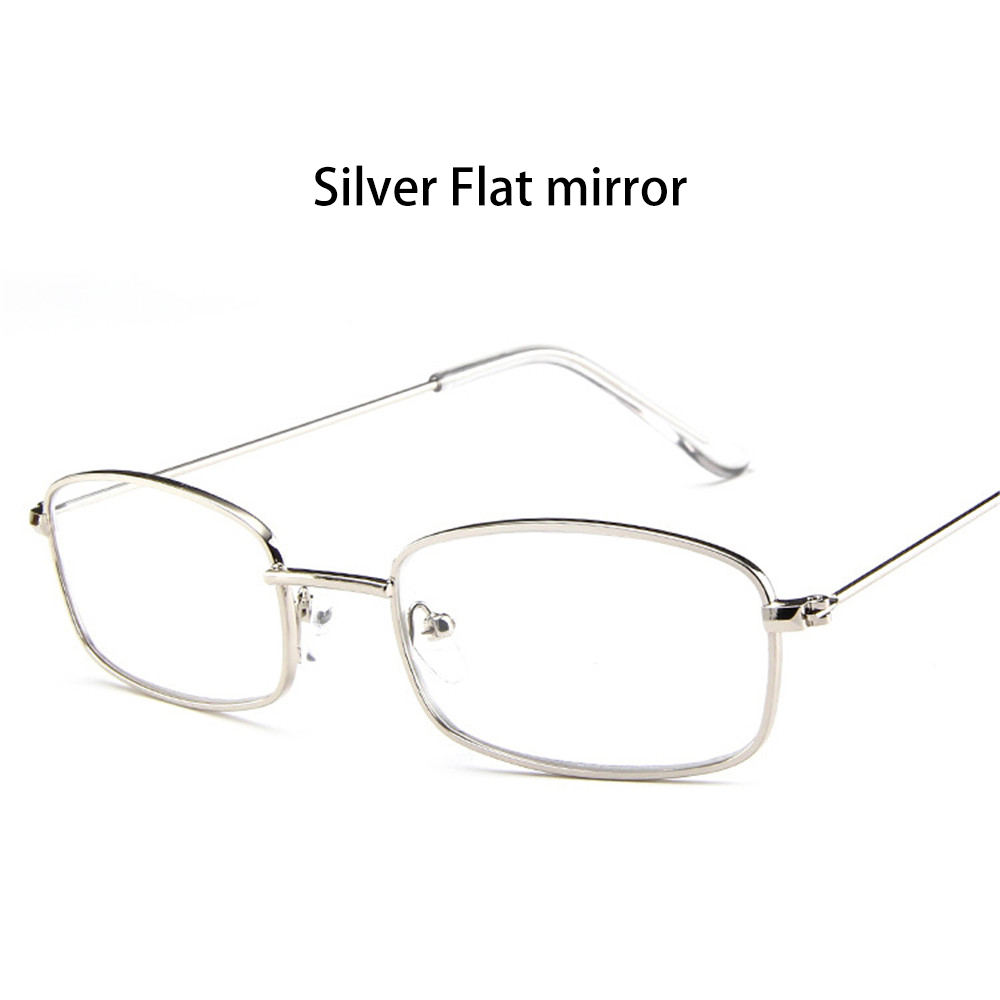 1 paire métal cadre Rectangle lunettes de soleil rétro nuances UV400 lunettes pour hommes femmes été lunettes quotidien conduite lunettes: Silver Flat Mirror