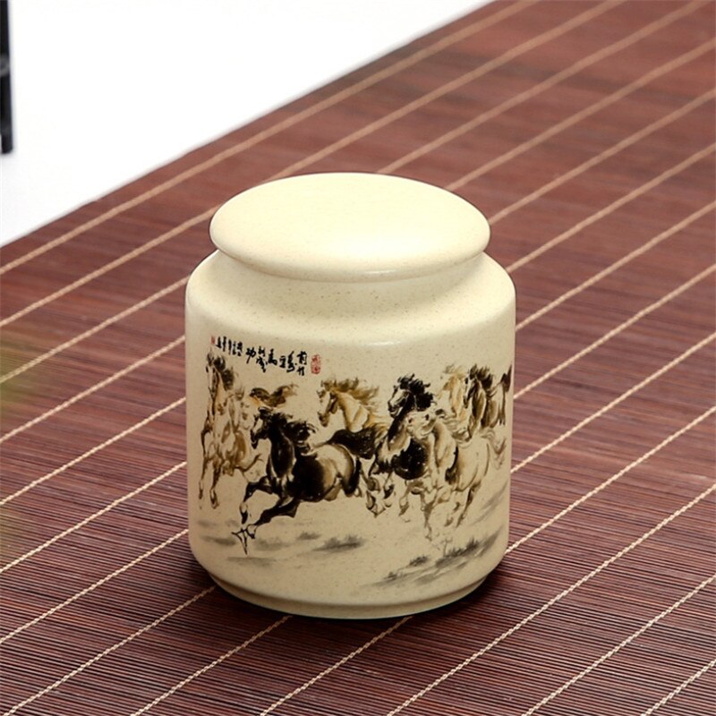 Ceramic Tea Caddies Tea Can Chinese Kung Fu Canister Tea Set Accessories Storage Jar Food Container Home Office Teaware: F