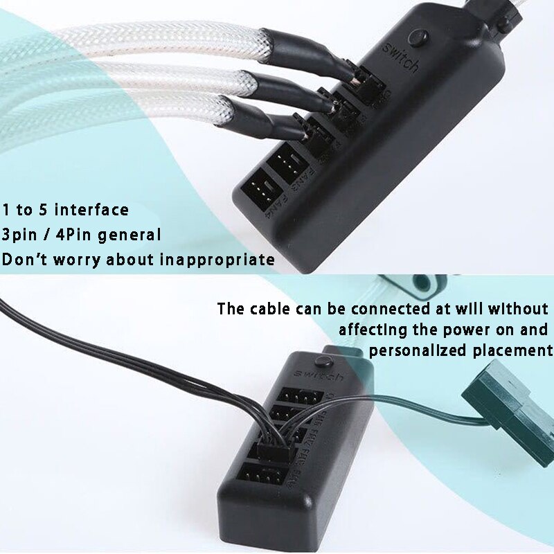 1 to 5 4-Pins Molex TX4 PWM CPU Cooler / Case / Chassis Cooling Fan Power Cable Hub Splitter Adapter