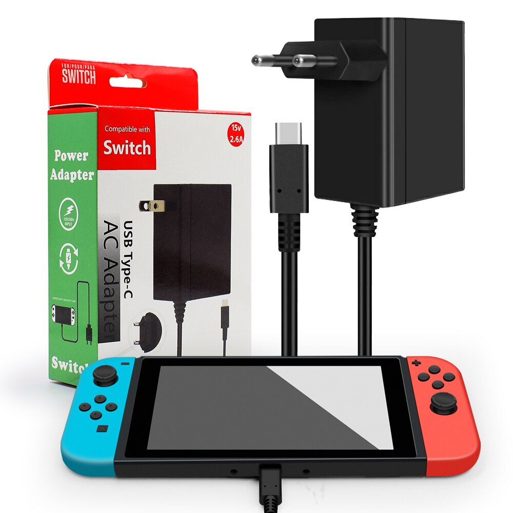 AC Adapter Charger for Nintendo Switch Power Supply 15V 2.6A Fast Charging Kit for Switch Dock /Switch Lite and Pro Controller