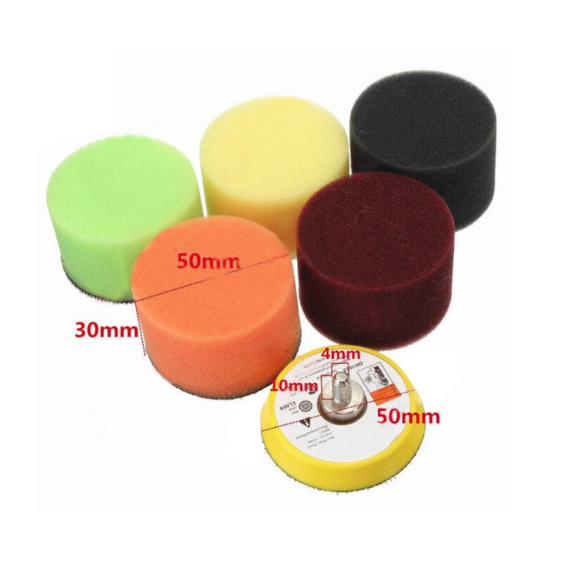 16pcs 2 Inch 50mm Polijsten Buffing Pad Kit voor Auto Polijstmachine Hand Tool Kit Voor Auto Polijstmachine Wax buffer Auto Polijsten Pad Set