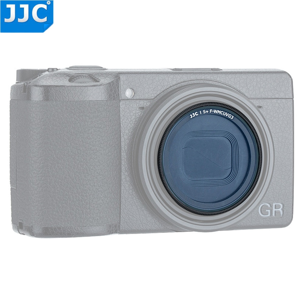 JJC-filtro UV de vidrio óptico multicapa ultradelgado F-WMCUVG3 L39, con adhesivo 3M, para cámaras Ricoh GR IIIx GR III/GR II