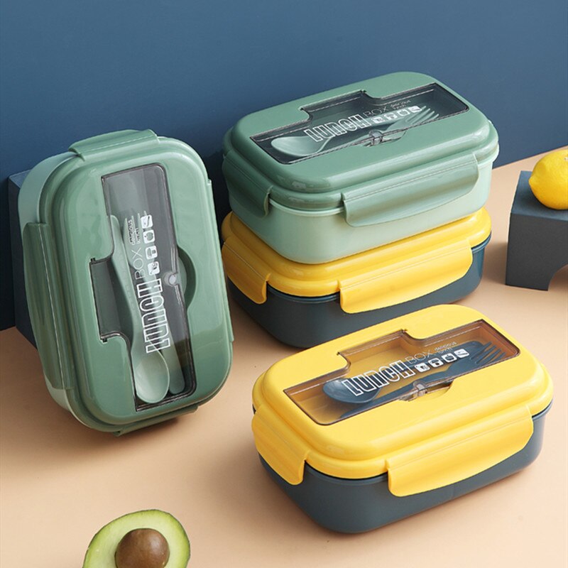 1100ml Healthy Material Lunch Box With Soup Cup Leak-Proof Microwave Bento Box Dinnerware Set Food Storage Container