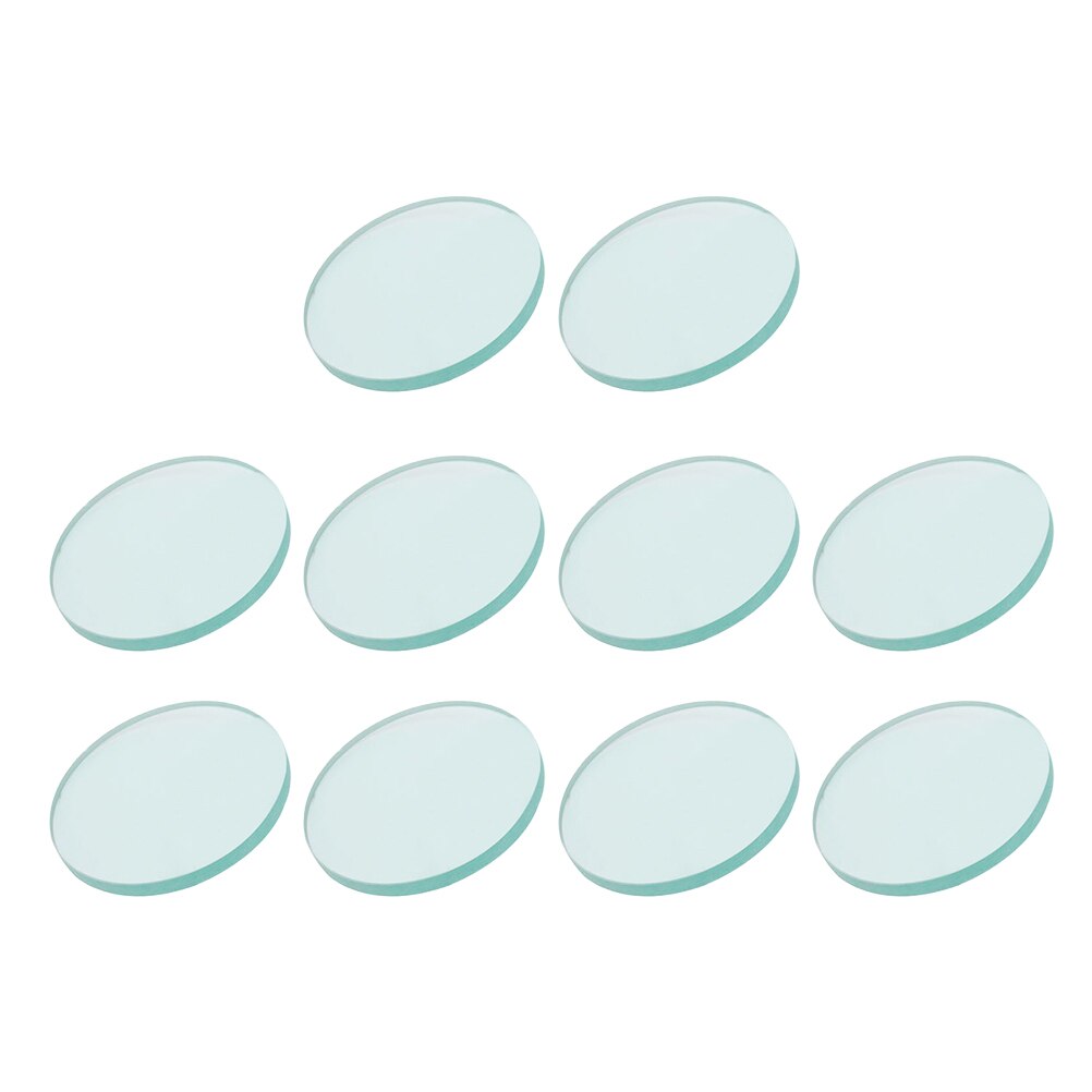 10pcs Water Meter Glass Sheet Transparent Glass Sheet Round Shaped Glass Sheets: 7.6X7.6X0.5CM