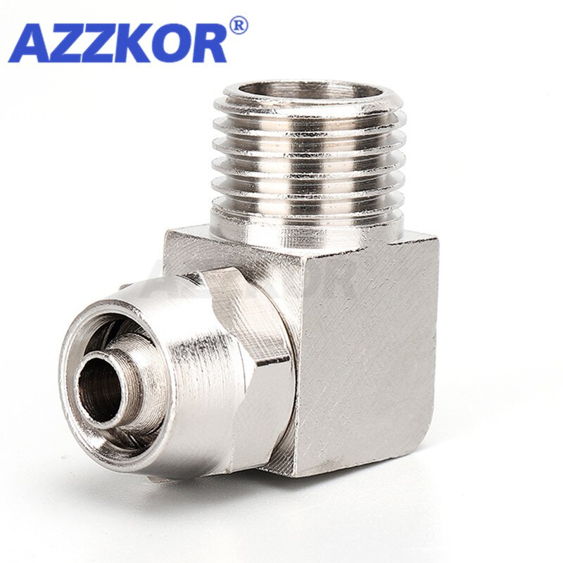 Copper Plated Nickel Pneumatic Quick-twist Elbow Air Quick Connector For Hose Tube OD6 8 10 12MM Fast Joint Connection