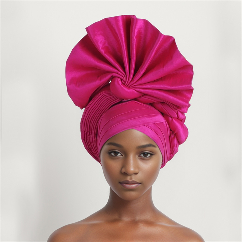 Afrikanische Auto Gele Headtie Nigeria Frauen Kopf wickelt Hochzeit Party Kopfschmuck Frauen Turban Kappe