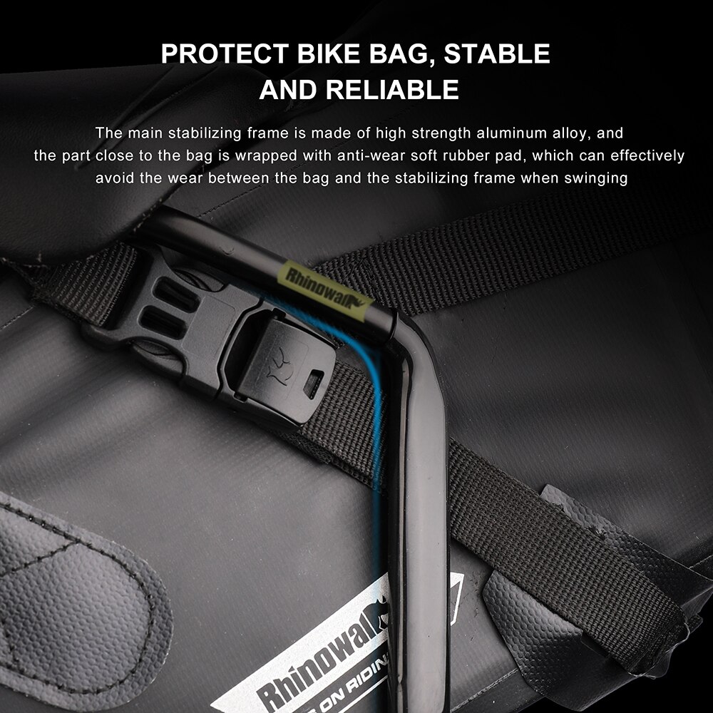 Rhinowalk Bike Saddle Bag Mount Stabilizer Bracket With Rubber Pads Rear Rack Bag Holder Bike Pannier BagTail Seat Saddle Bag