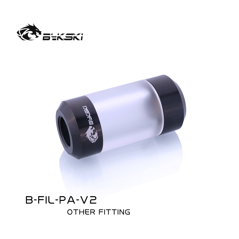 Bykski B-FIL-PA-V2,DIY Acrylic G1/4 Male To Male Water Filter Fitting Connector,PC Cooling Accessories: Black
