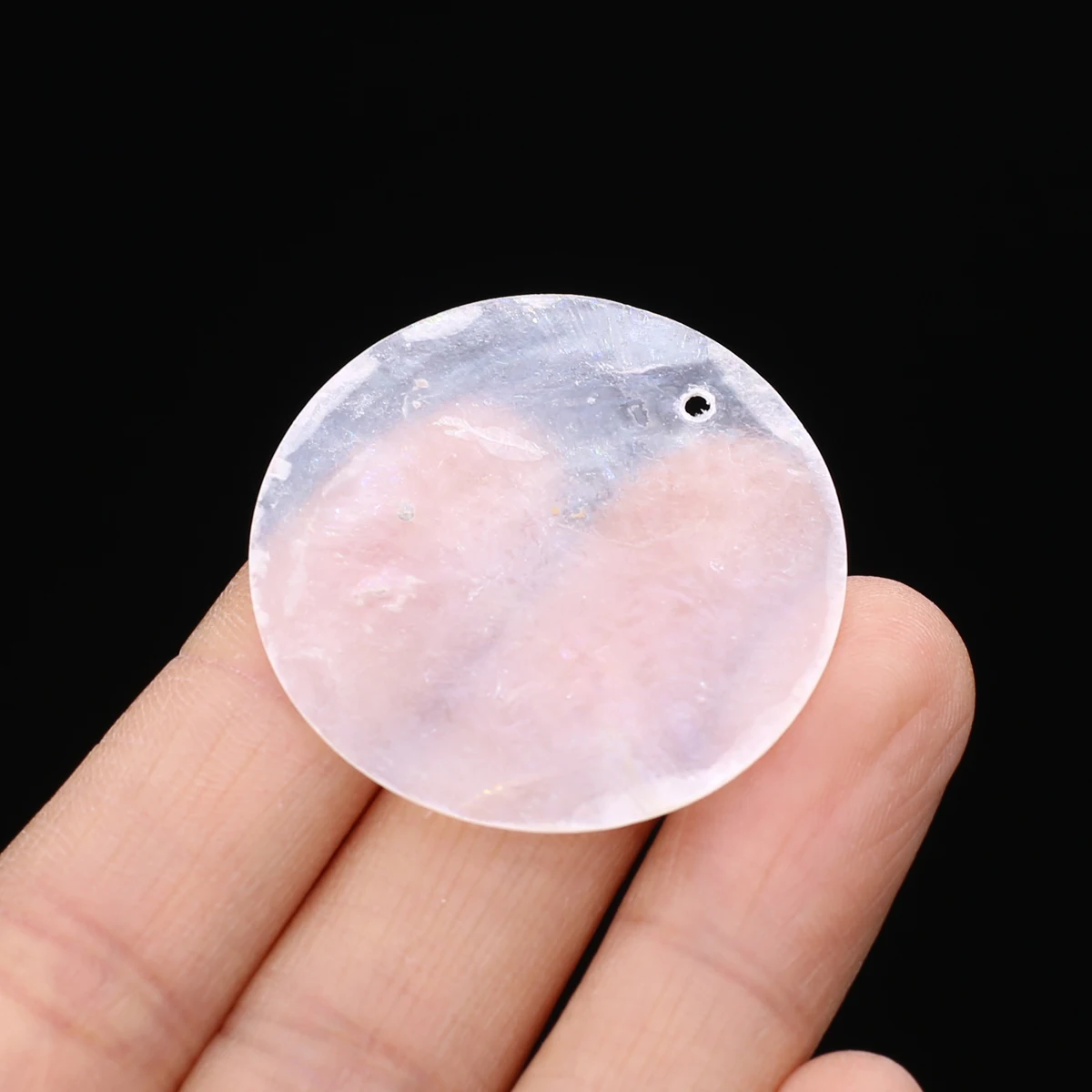 Cuentas redondas de concha transparente para manualidades, abalorios sueltos de nácar Natural para fabricación de joyas, collar, , 50 piezas