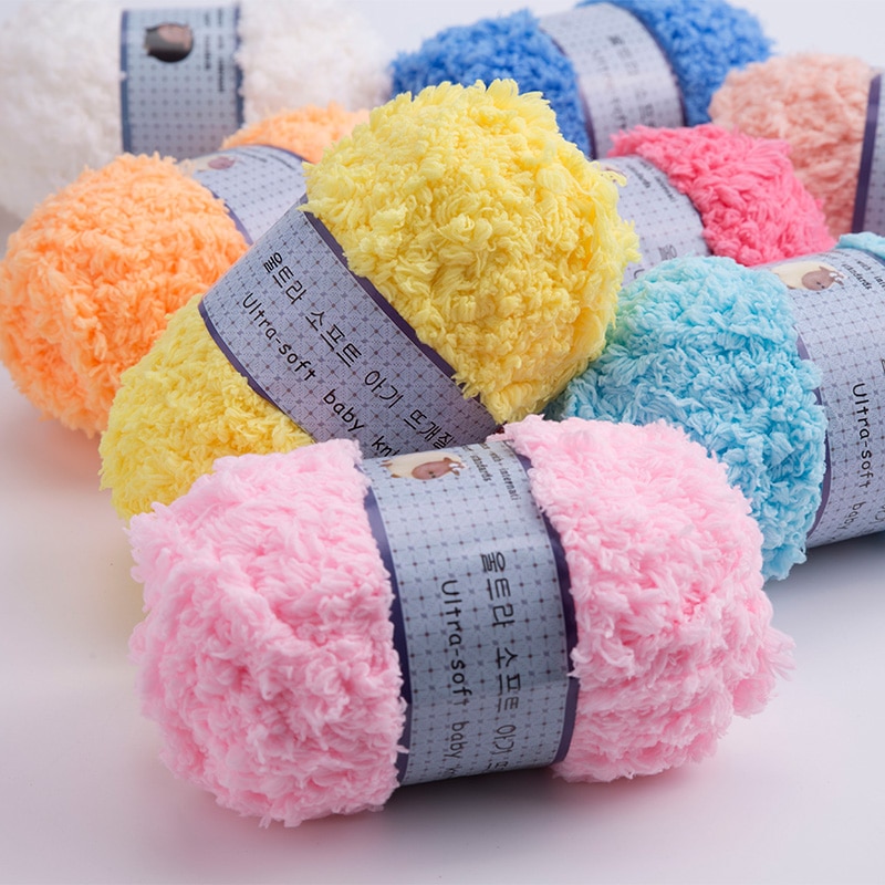 Mjukt slätt garn babystickning ullgarn tjockt garn fiber sammetsgarn handstickat ull virkgarn för gör-det-själv-tröja