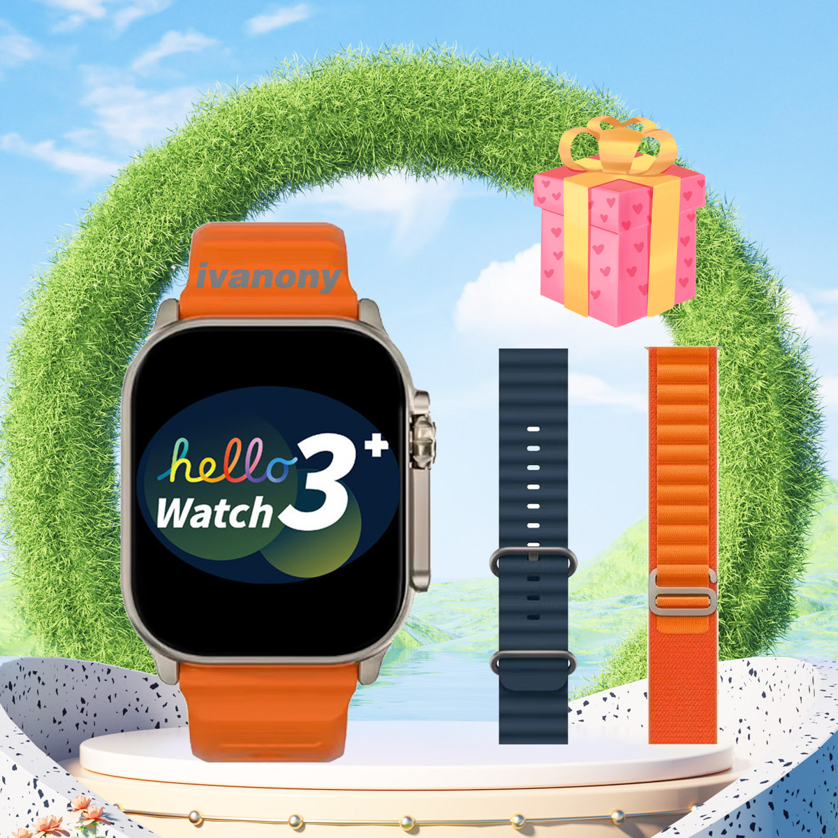 Oryginalny inteligentny zegarek Witaj 3 plus ultra Amoled 49mm 4GB/Rom Whatsapp przypomnienie zdalna muzyka asystent głosowy kompas Smartwatch