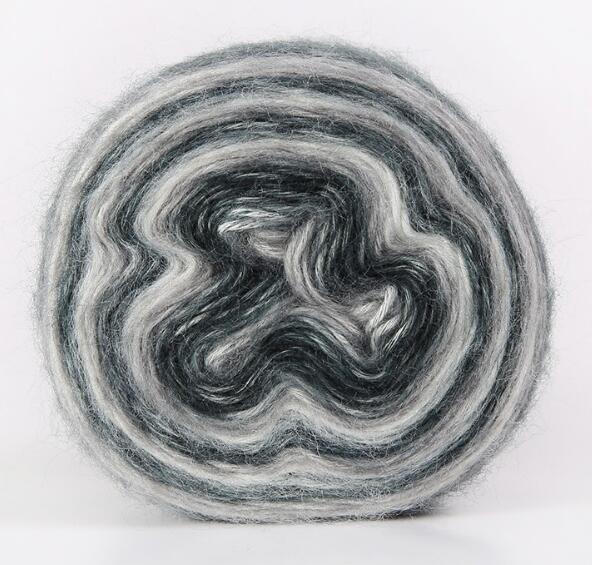 Wool Mohair Yarn Crochet Hand Knitting Soft Segment Dyed Plush Fine Yarn Cotton Angola Amorous Colourful Thread: 02
