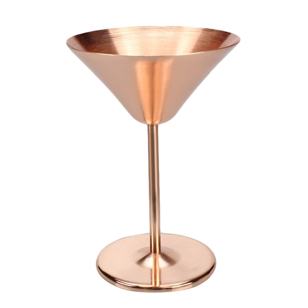 180Ml Rvs Martini Cup Koper Plated Wijn Bril Cocktail Champagne Glas Wedding Party Decoraties Bar Accessoires