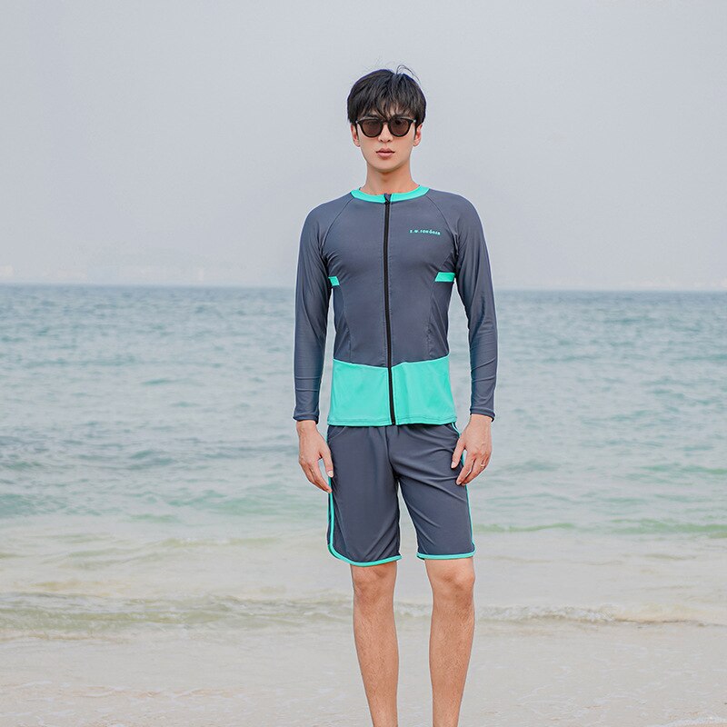 UV Protect Surfing Rash Guard Men Swimwear Long Sleeve Swimsuit Rashguard Surf Shirt Trunks Swimming Sailing Diving Wetsuits