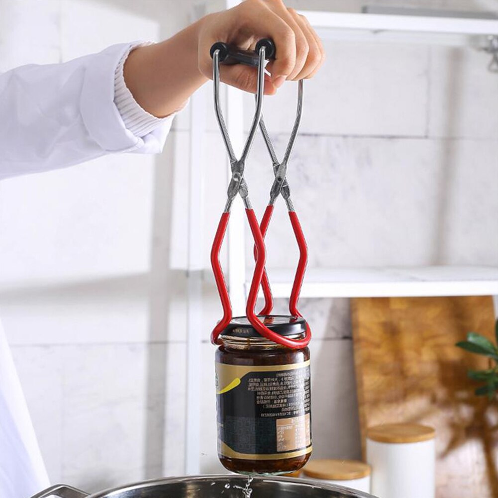 Blikken pot tang roestvrij staal anti-verbranding handvat lifter voedingsfles anti-val clip klem