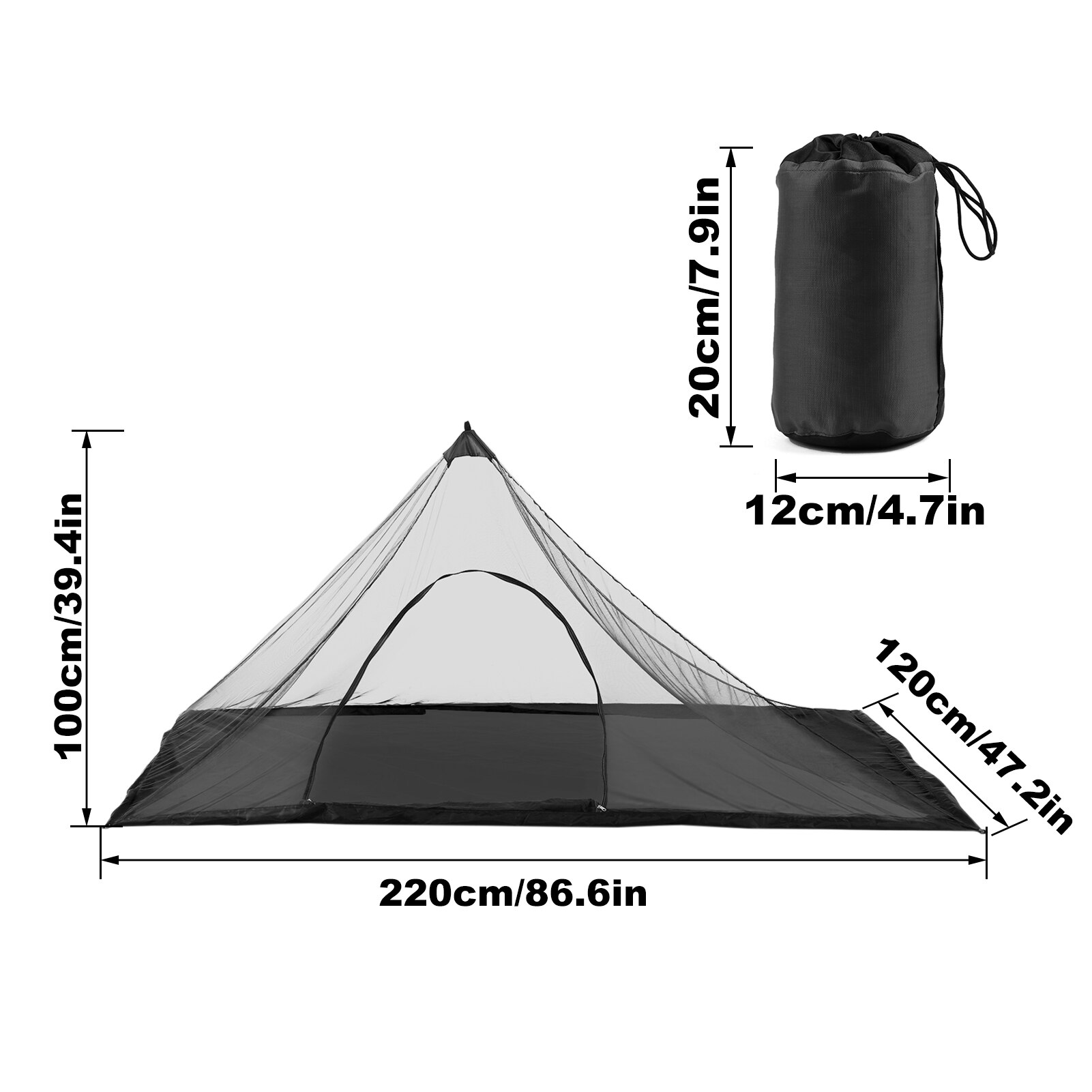 Outdoor Camping Tent Waterproof Mosquito Net Mesh Tent with Carry Bag for Picnic Backpacking Hiking Fishing Camping Equipment