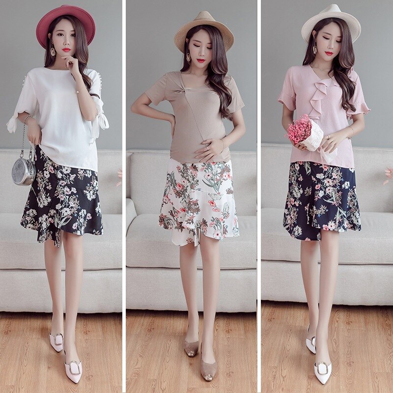 Pregnancy Skirt GINKANA Maternity Skirt Stretchy Ribbed High