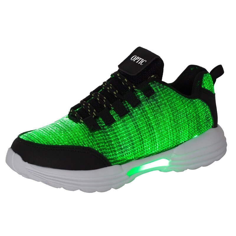 Children's Lighted Shoes Size 35-46 Mens Womens with Luminous Sole fiber optic shoes Boys Girls Glowing LED Sneakers for Kids: Black / 38