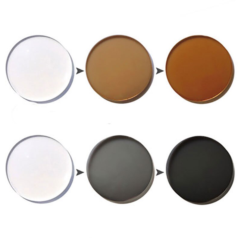 1.56 Photochromic Single Vision Optical Aspheric Prescription Lenses Fast and Deep Color Coating Change Performance: Myopia Gray