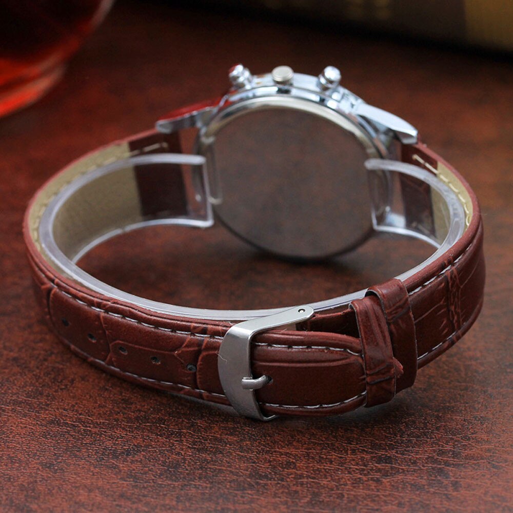 bleu Ray verre montre neutre Quartz simule montre-bracelet Reloj de hombre