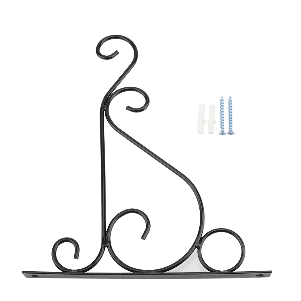 1pc 25 x 21cm metall plante brakett henger planter veggheng krok for hjemme hage planter balkong dekorasjon: Svart