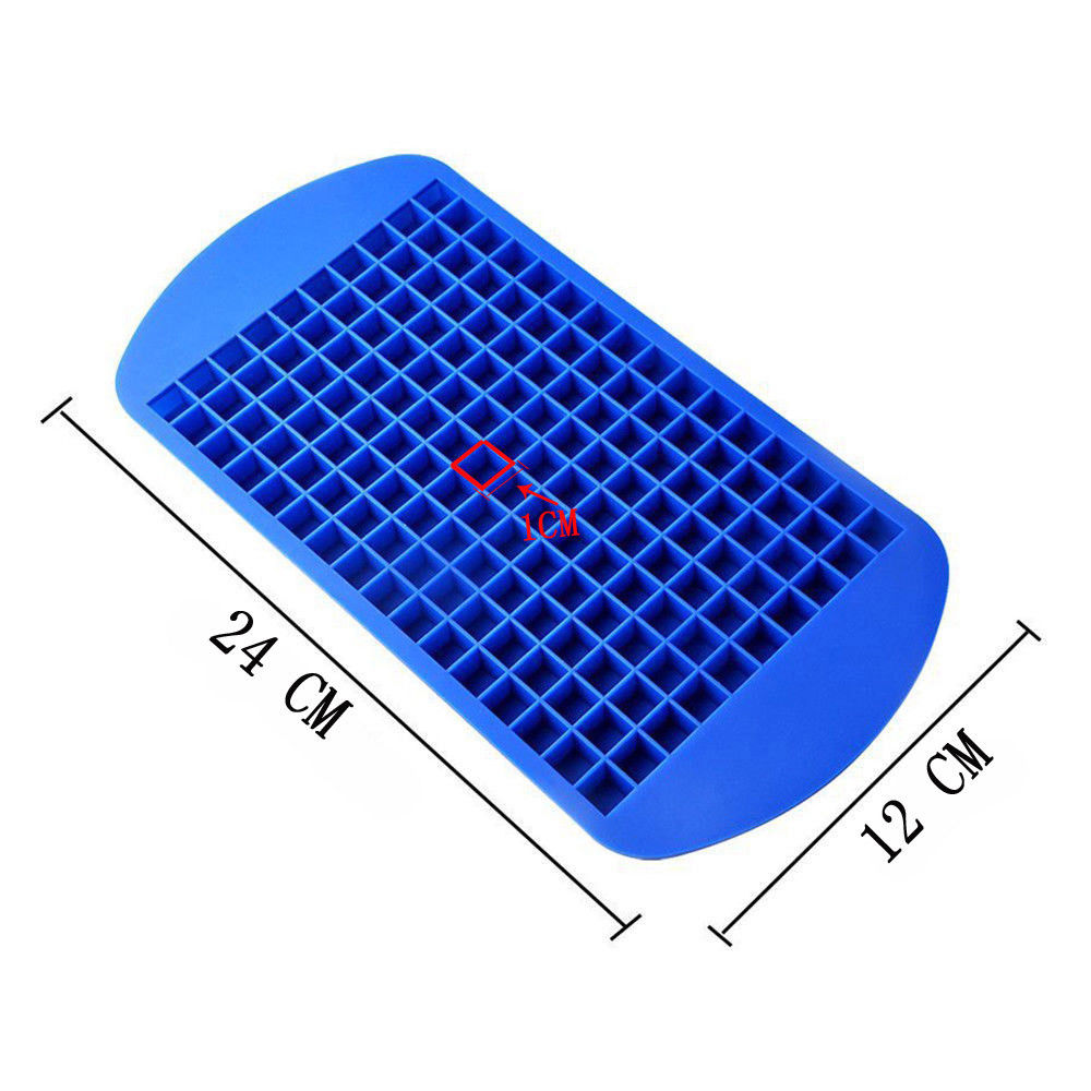 Populær silikone 160 hulrum mini firkantet isterning bakke maker skimmel skimmel: Blå