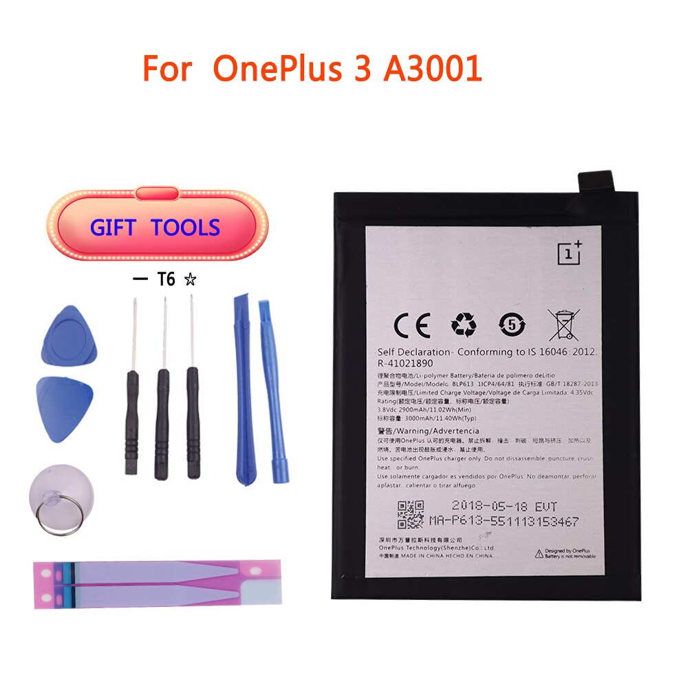 Originele Batterij Voor Oneplus 1 2 3T 5 5T 6 6T 7 7 Pro 7T 7T Pro 8 8 Pro BLP633 BLP637 BLP685 BLP699 BLP743 BLP745 Telefoon Batterij: BLP613 OnePlus 3