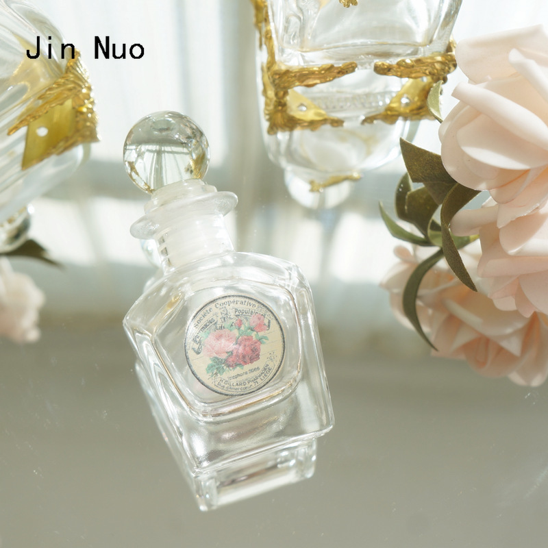 Bouteille de parfum vide en verre de cristal, étiquette palais rétro, décoration pour coiffeuse, bocaux, accessoires pour la maison