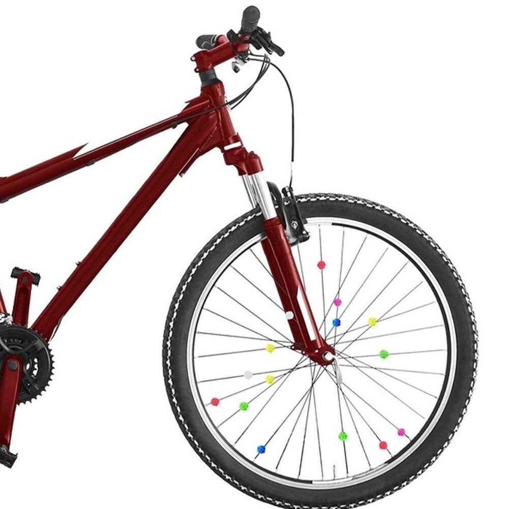 36 Stks/set Plastic Clip Spoke Bead Fiets Kralen Draad Sprak Ronde Kralen Ball Kralen Wiel Fiets Lichtgevende Spoke Decoraties P1T4