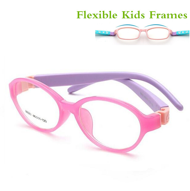 Bendable Round Light Child Glasses frame kids frames eyewear Flexible TR rubber optical lense No Screw safe Light 8820