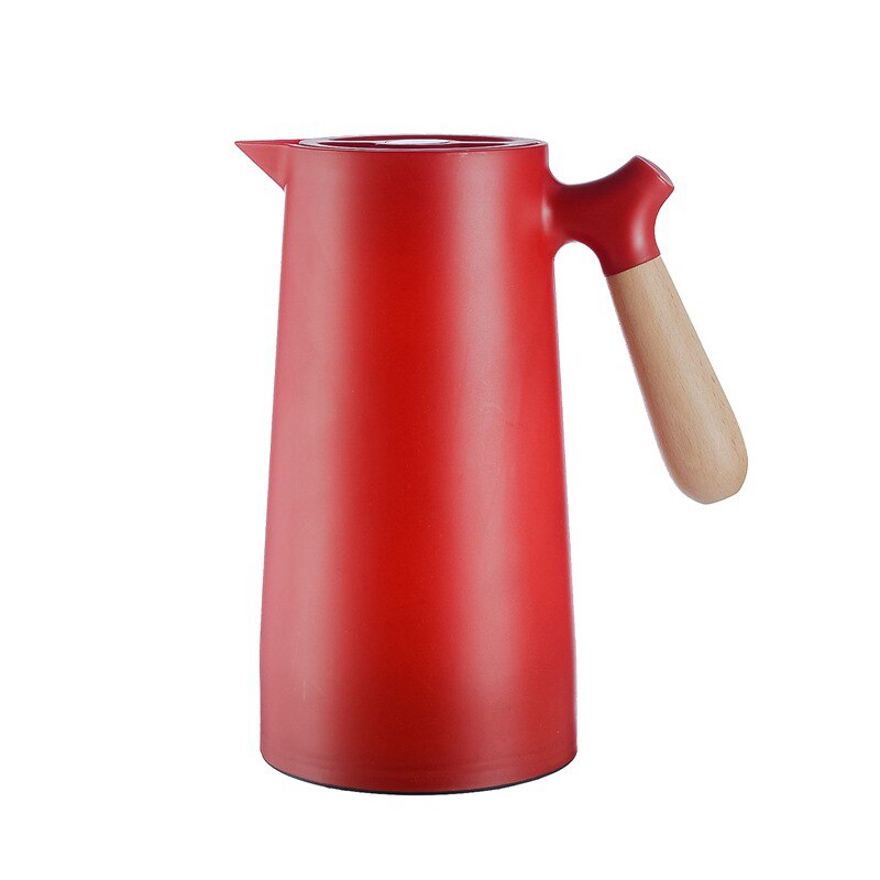 1l glasforing vakuumkolbe vandkande flasker hjemmekontor stor isolering lækagesikker termokande til kaffe te termisk: Rød