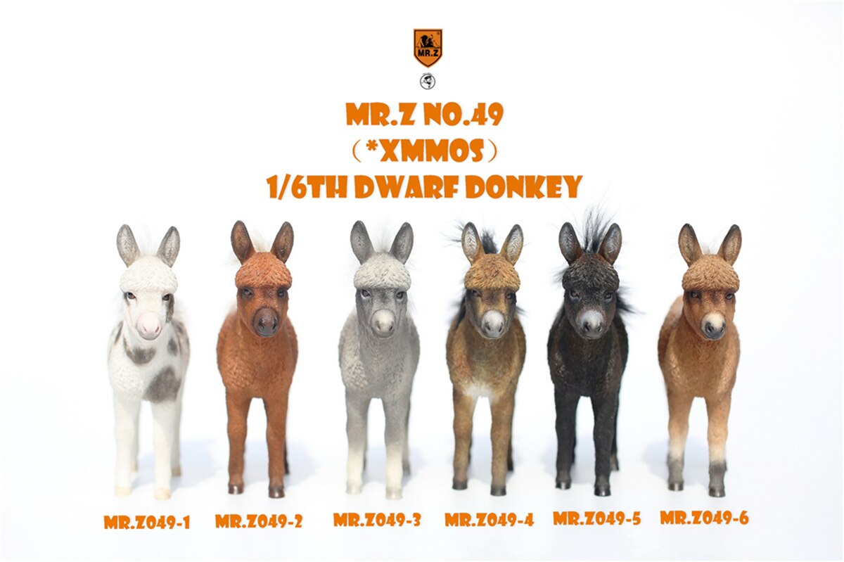 Mr.Z Studio 1:6 Dwarf Donkey Pet Figure Equidae Animal Healing Figure Animal Model Toy Collector Desktop Decoration Adult