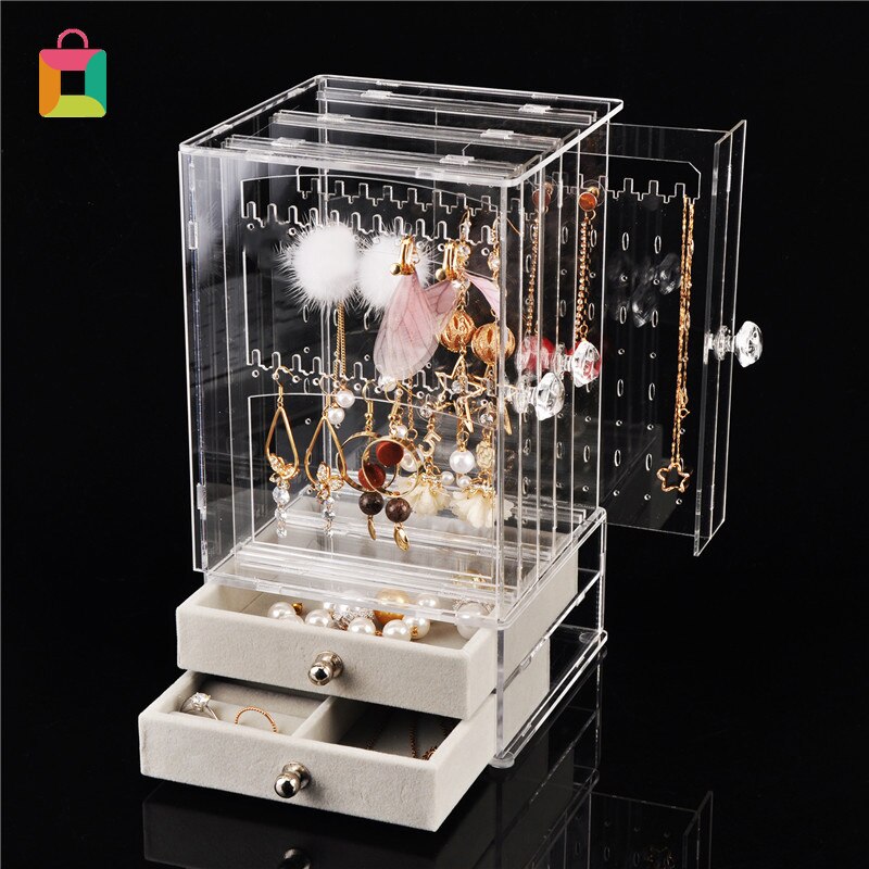 Akryl smykker opbevaringsboks kasse halskæde display opbevaringsboks øreringe armbånd bøjle dekoration pige makeup opbevaring hyggelig