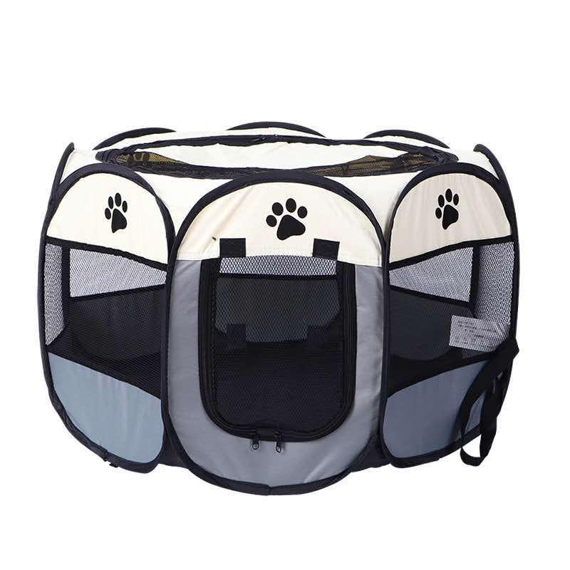 View of Portable Folding Pet Tent Dog House Octagonal Cage... – Grandado