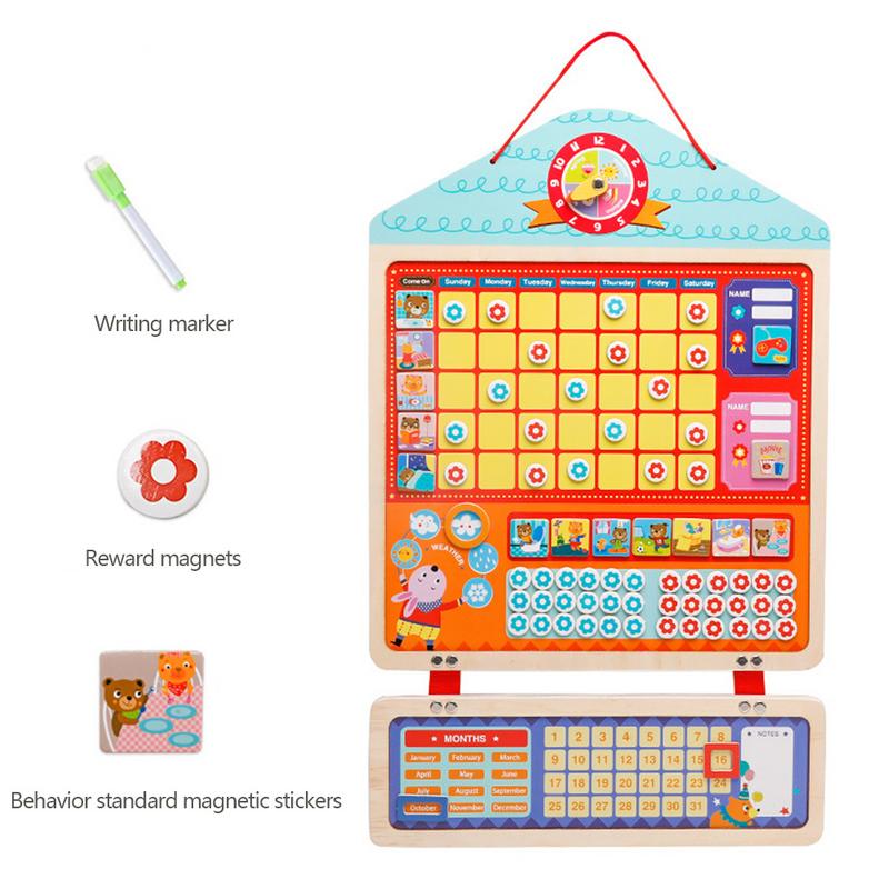 Neue Pädagogisches Magnetische Verantwortung Diagramm Playboard für Kinder Baby Holz Verhalten Rekord Bord Spielzeug mit Magneten