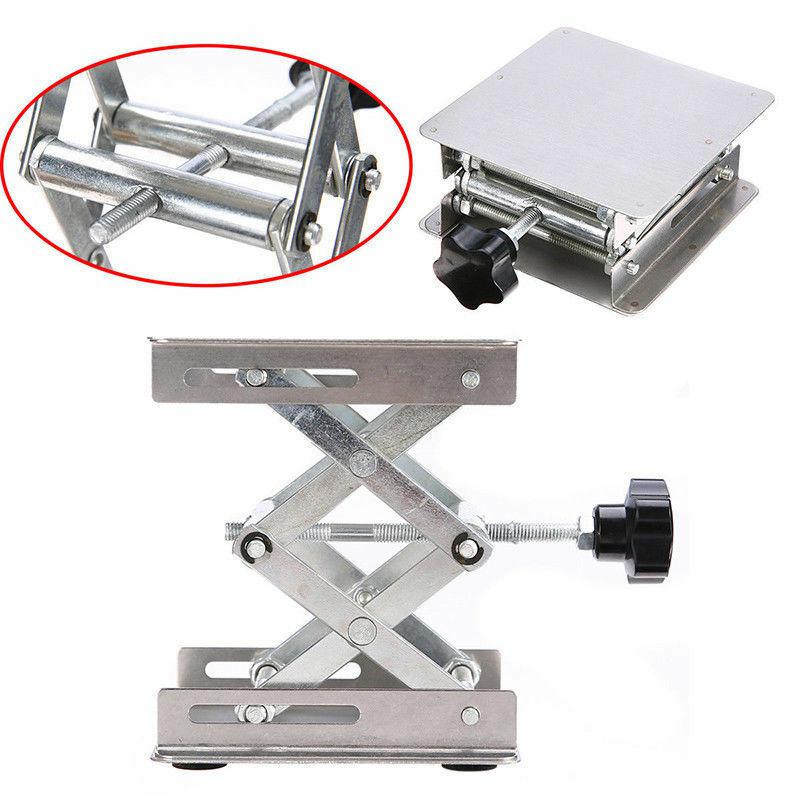 Stainless Steel Adjustable Lab Stand Table Rack Scissor Lab-Lift Lifter for Science Experiment 10 x 10cm Woodworking Benches