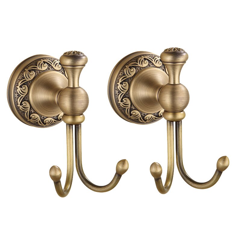 IMPEU Double Robe Hook, Jas en Handdoek Haken voor Badkamer Wall Mounted, Antiek Brons Afwerkingen: 2 Pieces Hook