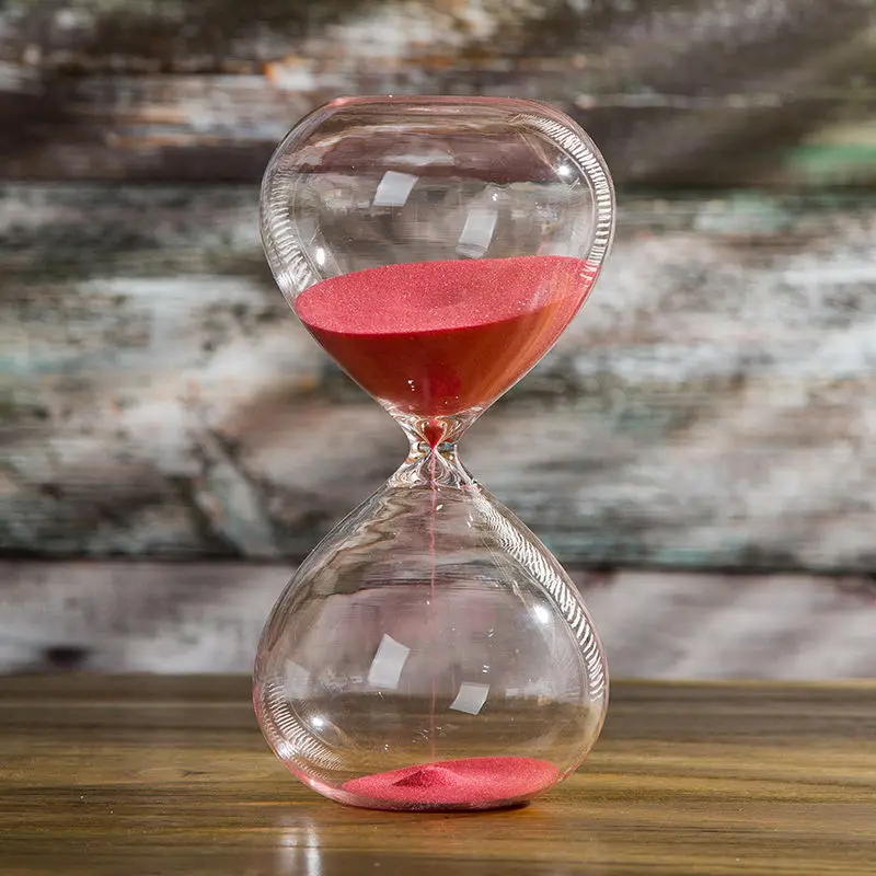 5/10/15/30/60 Minuten Sanduhr Sanduhr Zeit Management Werkzeug Kreative Glas Sanduhr Ornamente schreibtisch Hause Dekorative Spielzeug: Rot / 60 minuten