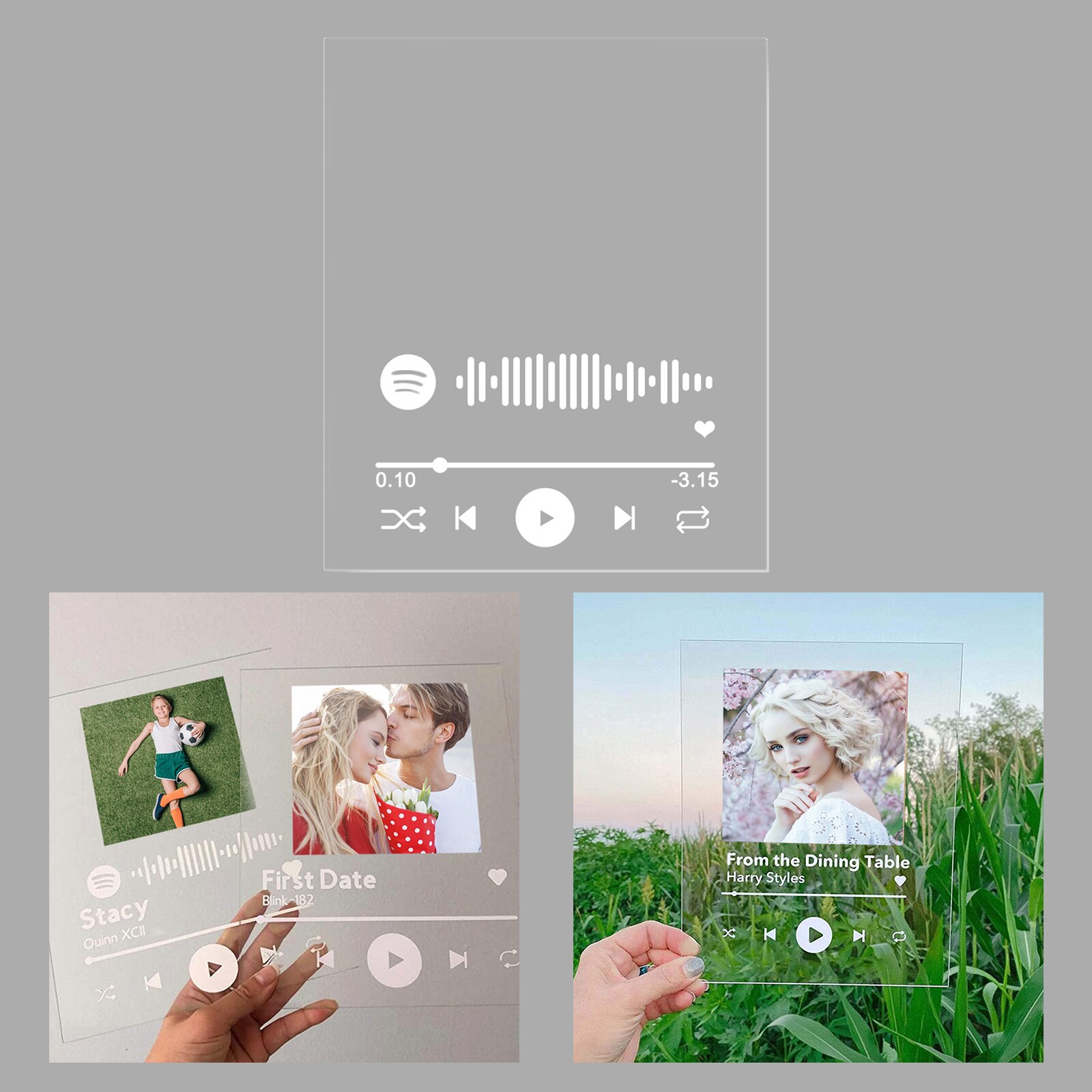 Acrylic Music Song Cover Photo Album Decoration Plaque Anniversary Valentine's Day