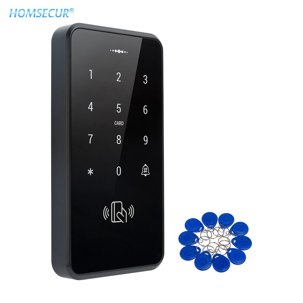 HOMSECUR Waterproof Touch Keypad 125Khz RFID Proximity Reader Access Control+10 Keyfobs