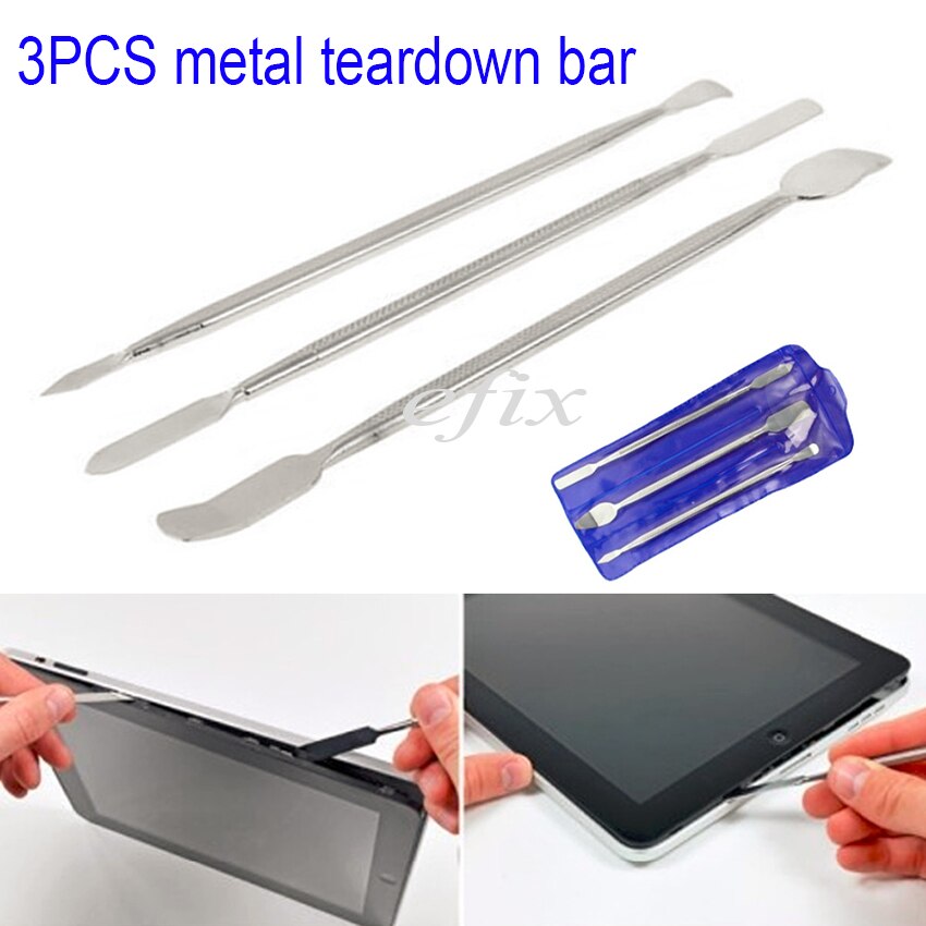 3 in 1 Repareren Opening Tool Kit Metalen Spudger Koevoet Stick voor Mobiele Telefoon Laptop Tablet Smartphone