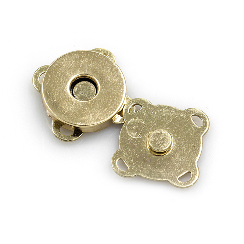 Bolsa de carteira de fecho magnético, bolsa de mão com fechos magnéticos de tornozelo para carteira de 14/18mm prata/bronze com 10 peças: Gold-18mm