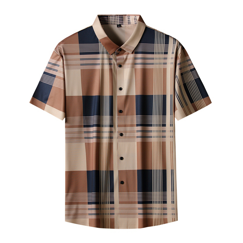 Camisa clásica de manga corta a cuadros para hombre, camisas ligeras de a la , talla grande 6XL, 7XL, 8XL, verano 2022