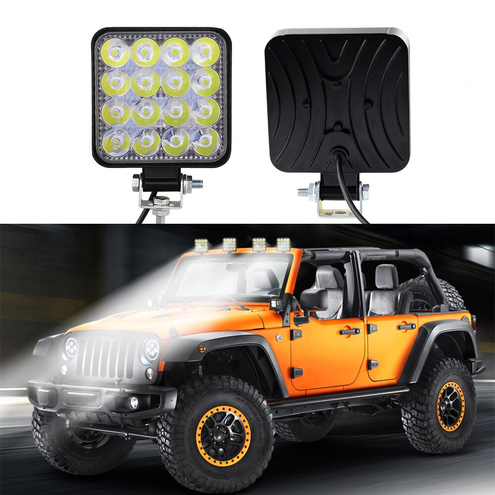 4pcs 48W Car LED Work Light Assembly 12V 24V Lamp Spotlight Spotlight LED Light Bar For Offroad Truck Car 3,520LM